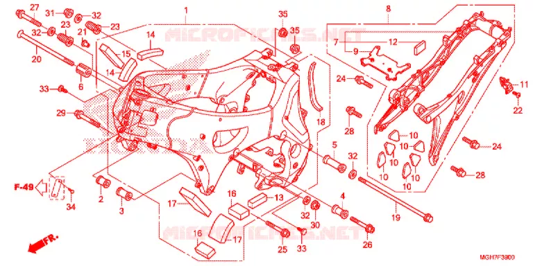 FRAME CHASSIS  Honda MOTO 1200 CROSSTOURER 2015  VFR1200XDLF