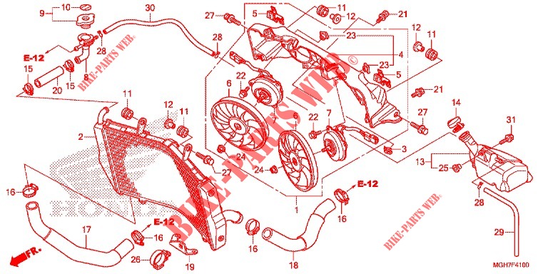 RADIATEUR  voor Honda CROSSTOURER 1200 DCT 2015
