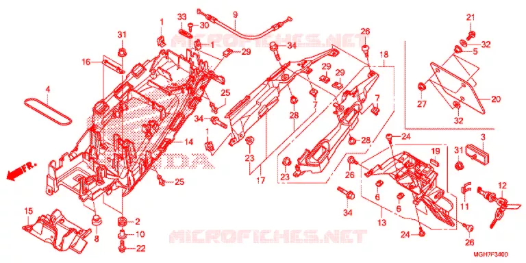 ACHTER STROOMLIJNKAP  Honda MOTO 1200 CROSSTOURER 2015  VFR1200XDF