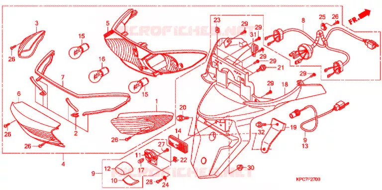 ACHTERLICHT  Honda MOTO 125 VARADERO 2012  XL125VB