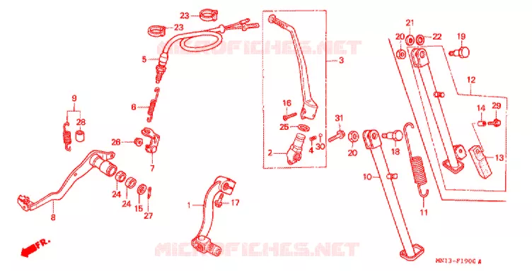 PEDAAL/KICKSTARTER ARM  Honda MOTO 600 XR 1994  XR600RR