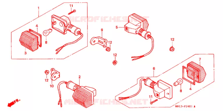 KNIPPERLICHT  (2) Honda MOTO 600 XR 1994  XR600RR
