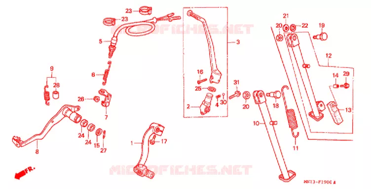 PEDAAL/KICKSTARTER ARM  Honda MOTO 600 XR 1996  XR600RT