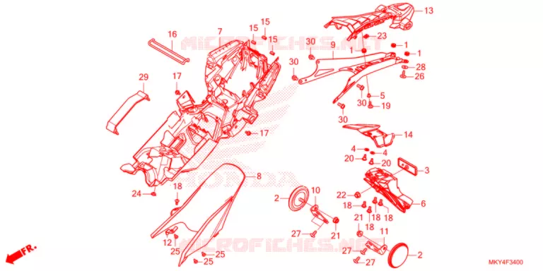 ACHTER STROOMLIJNKAP  Honda MOTO 650 CBR 2021  CBR650RAM