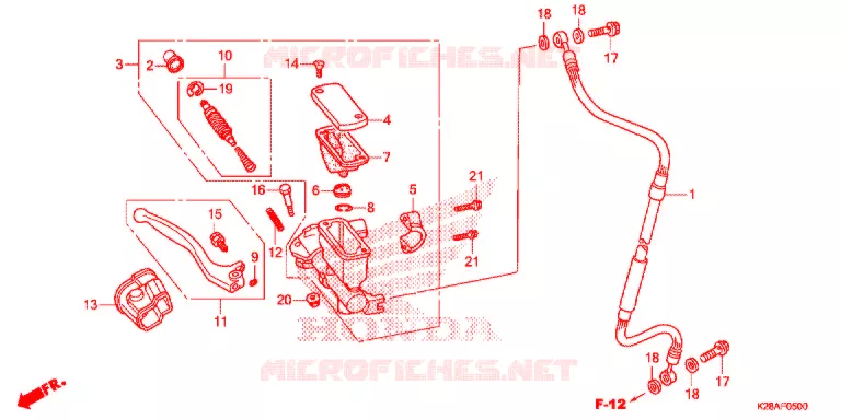 VOOR REM HOOFD CILINDER   Honda MOTO 125 CRF 2021  CRF125FM