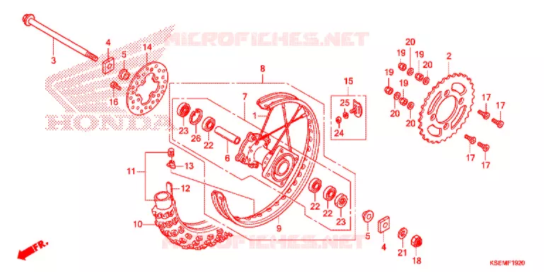 ACHTER WIEL  Honda MOTO 150 CRF 2021  CRF150RBM