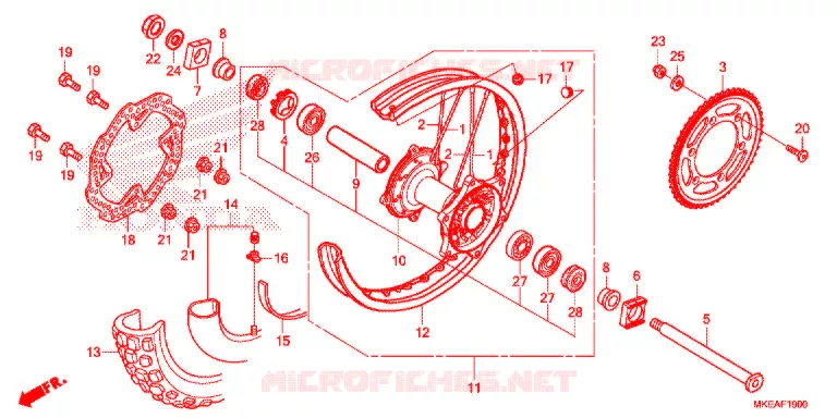 ACHTER WIEL  Honda MOTO 450 CRF 2021  CRF450RLM