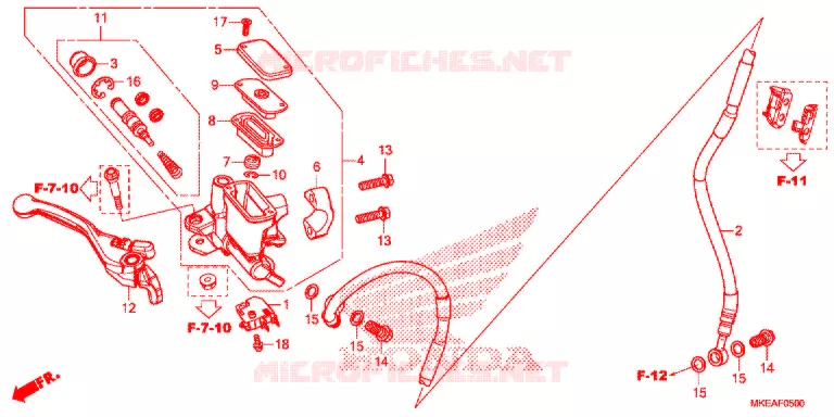 VOOR REM HOOFD CILINDER   Honda MOTO 450 CRF 2021  CRF450RLM