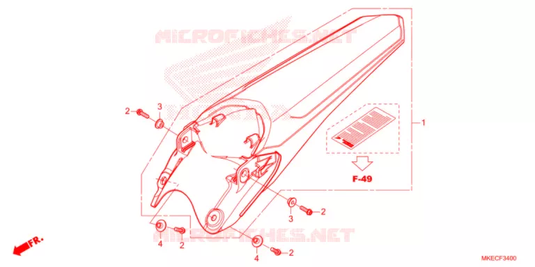ACHTER STROOMLIJNKAP  Honda MOTO 450 CRF 2021  CRF450RM
