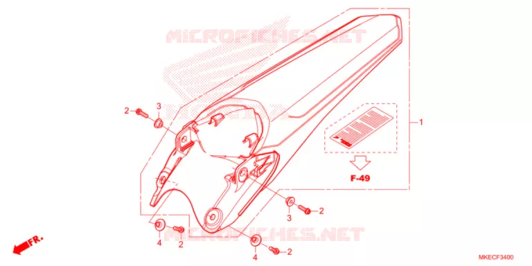 ACHTER STROOMLIJNKAP  Honda MOTO 450 CRF 2021  CRF450RXM