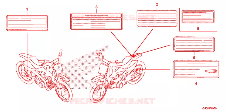 WAARSCHUWINGSLABEL   Honda MOTO 50 CRF 2021  CRF50FM