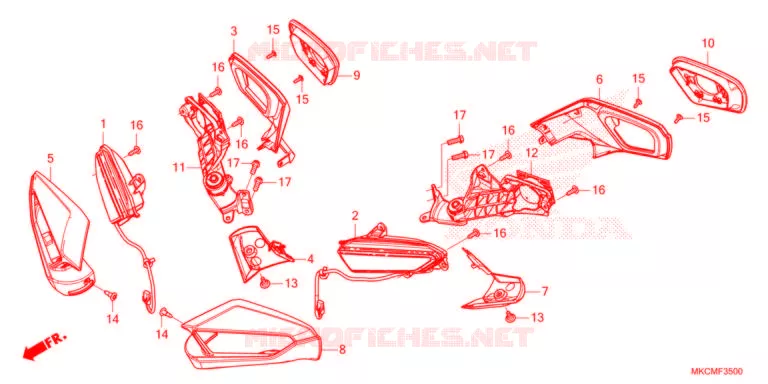 KNIPPERLICHT/SPIEGEL  Honda MOTO 1800 GOLD-WING 2021  GL1800DAM