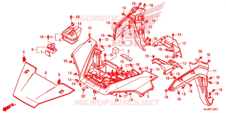 VOORSPATBORD / TREEPLANK Honda ATV 1000 PIONEER 2021  SXS1000M3PM
