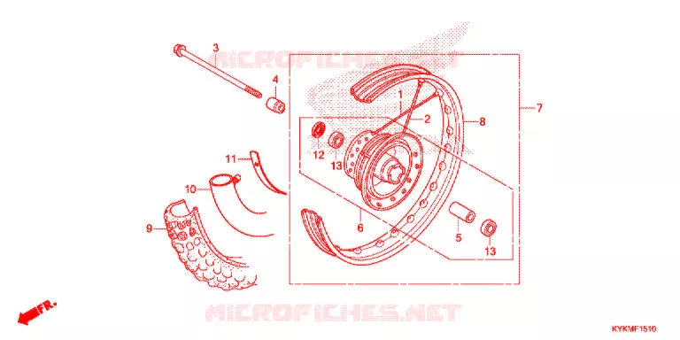 VOOR WIEL  Honda MOTO 110 CRF 2021  CRF110FM