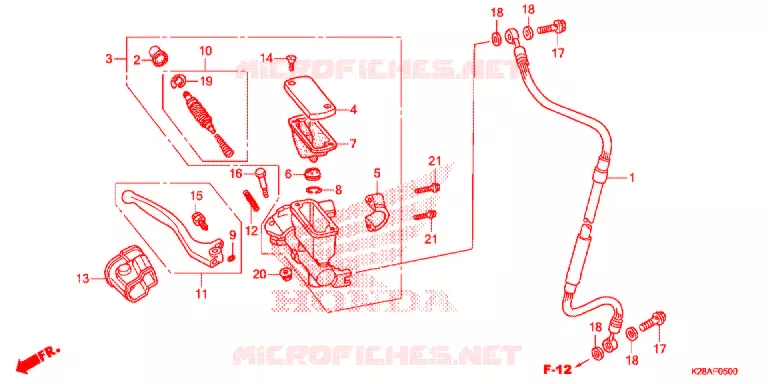 VOOR REM HOOFD CILINDER   Honda MOTO 125 CRF 2021  CRF125FM