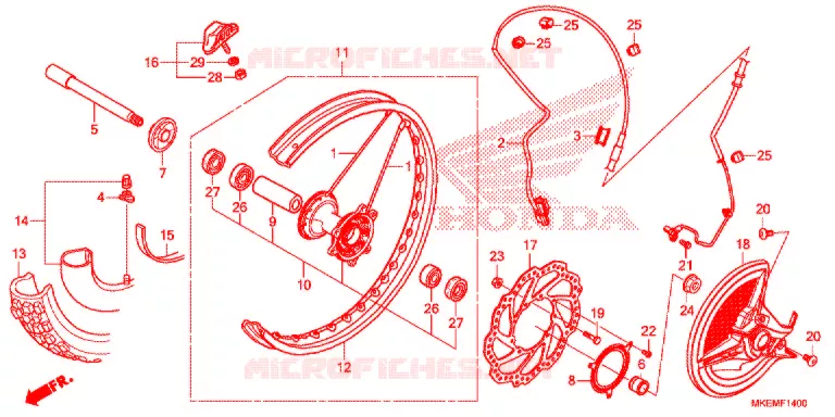 VOOR WIEL  Honda MOTO 450 CRF 2021  CRF450XM