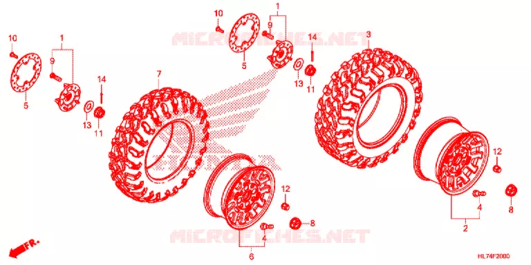 ACHTER WIEL Honda ATV 1000 TALON 2021  SXS1000S4XM