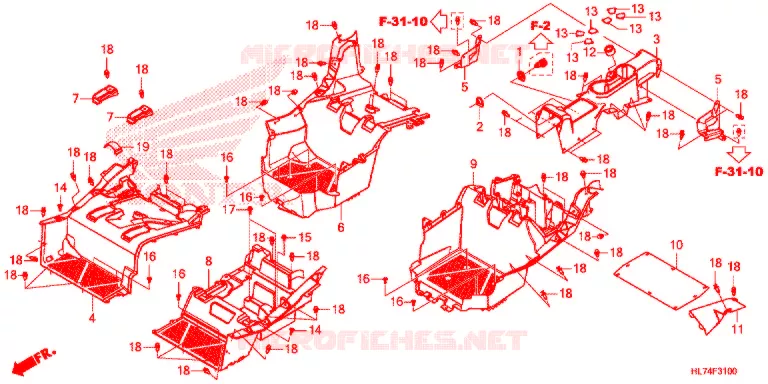 ZADEL ONDER KAP Honda ATV 1000 TALON 2021  SXS1000S4XM