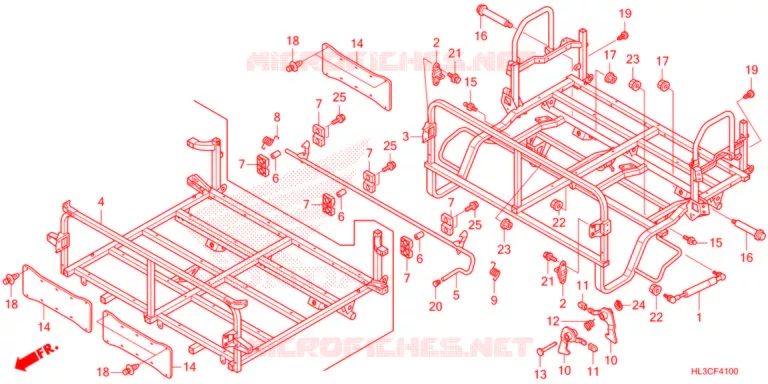 BED SET Honda ATV 700 PIONEER 2021  SXS700M2DM