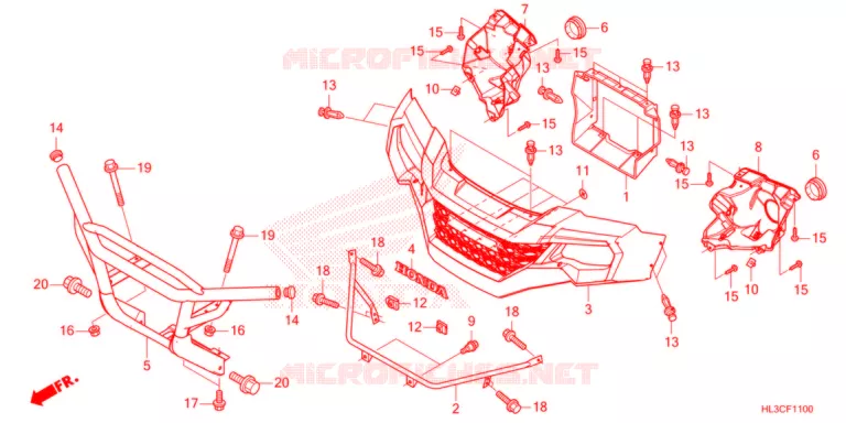 VOORBUMPER Honda ATV 700 PIONEER 2021  SXS700M2DM