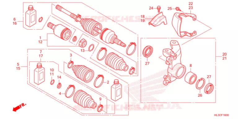 VOOR KNOKKEL/VOOR AANDRIJFAS  Honda ATV 700 PIONEER 2021  SXS700M2DM