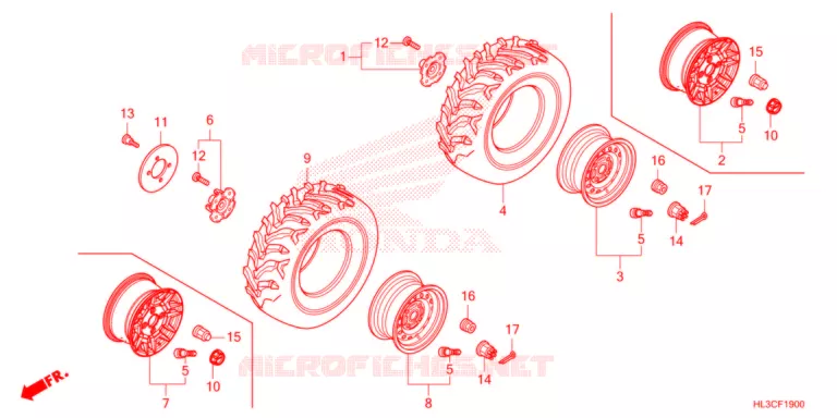 ACHTER WIEL Honda ATV 700 PIONEER 2021  SXS700M4DM