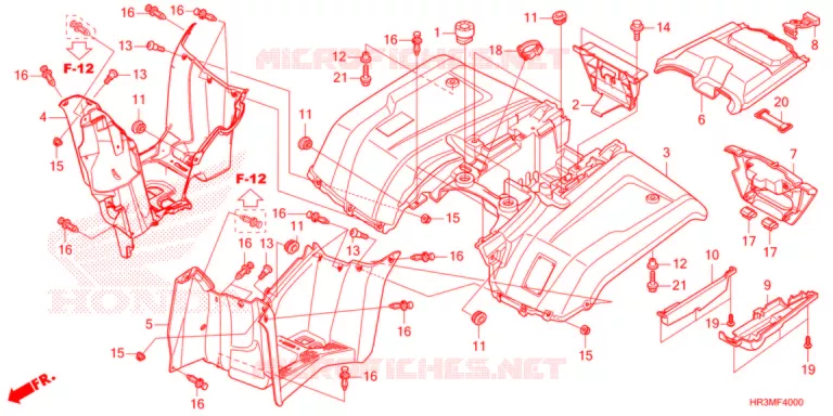 ACHTER STROOMLIJNKAP  Honda ATV 420 FOURTRAX 2021  TRX420FA2M