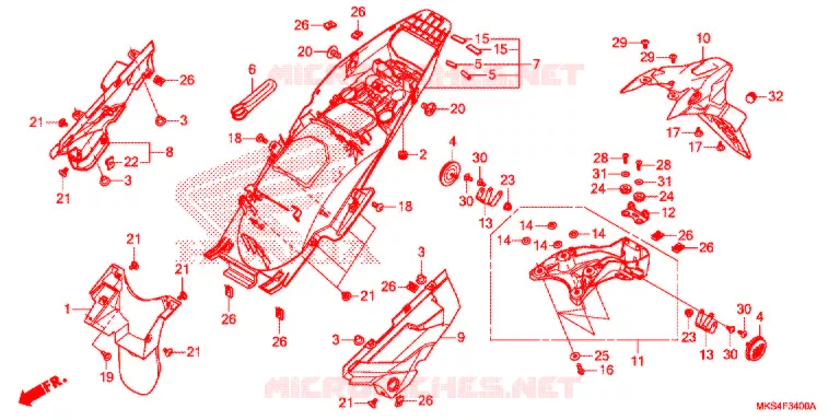 ACHTER STROOMLIJNKAP (CRF1100A/D) Honda MOTO 1100 AFRICA-TWIN 2021  CRF1100DM