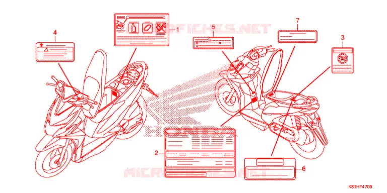 WAARSCHUWINGSLABEL   Honda SCOOTER 110 BEAT 2018  ACH110CBTJ_2PH