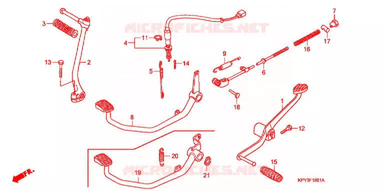 PEDAAL/KICKSTARTER ARM (2) Honda MOTO 125 XRM 2013  CFT125MA
