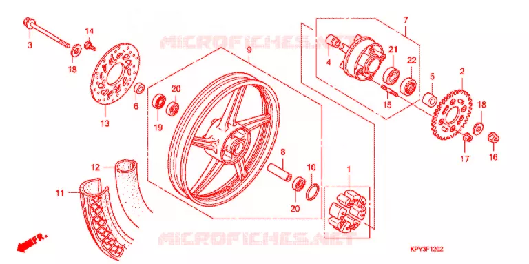 ACHTER WIEL (MOULURE) (DISQUE) Honda MOTO 125 XRM 2013  CFT125MRCA