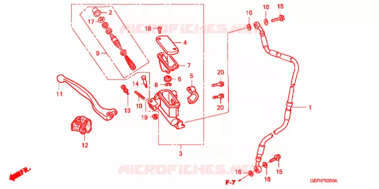 VOORREM HOOFDCILINDER  Honda MOTO 85 CR 2007  CR85RB7