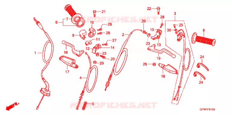 HENDEL HEFBOOM/KABEL  Honda MOTO 80 CRF 2009  CRF80F9
