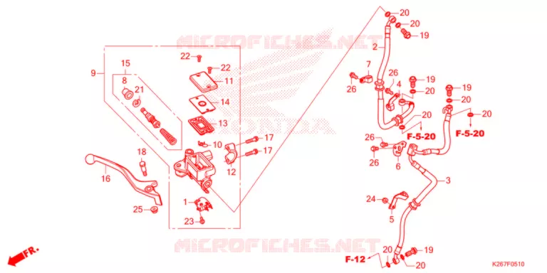 VOOR REM HOOFD CILINDER  (MSX GROM A) Honda MOTO 125 MSX 2021  MSX125AM