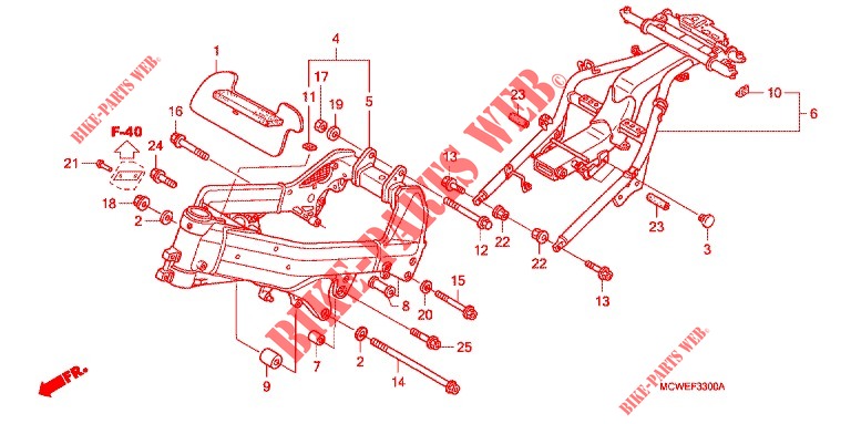 FRAME CHASSIS   voor Honda VFR 800 VTEC ABS 2009