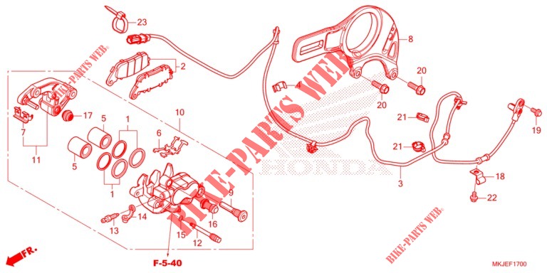 ACHTER REMKLAUW   voor Honda CB 1000 R 2021