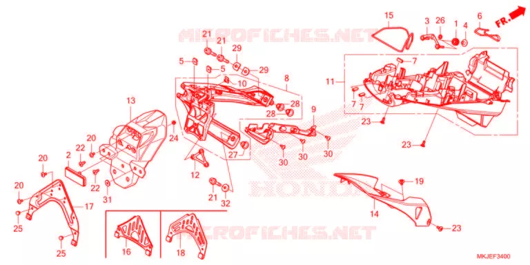 ACHTER STROOMLIJNKAP  Honda MOTO 1000 CB 2021  CB1000RAM