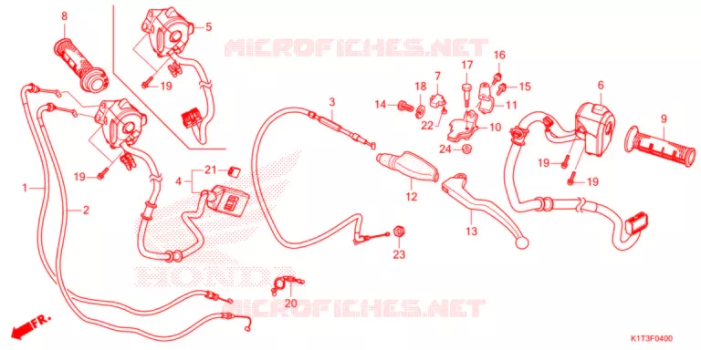 HENDEL HEFBOOM/SCHAKELAAR/KABEL  Honda MOTO 300 CRF 2021  CRF300LRAM
