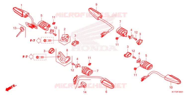 KNIPPERLICHT  (SAUF CRF300LA-ED) Honda MOTO 300 CRF 2021  CRF300LRAM