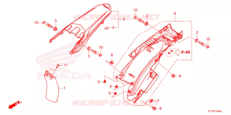 ACHTER STROOMLIJNKAP  Honda MOTO 300 CRF 2021  CRF300LRAM