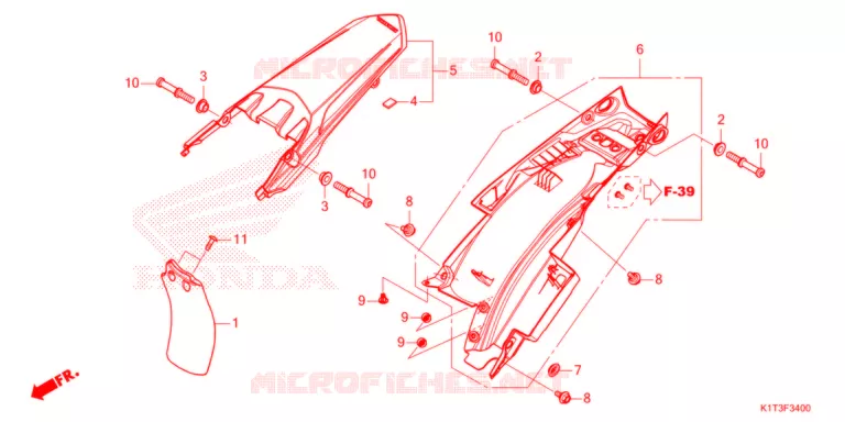 ACHTER STROOMLIJNKAP  Honda MOTO 300 CRF 2021  CRF300LM