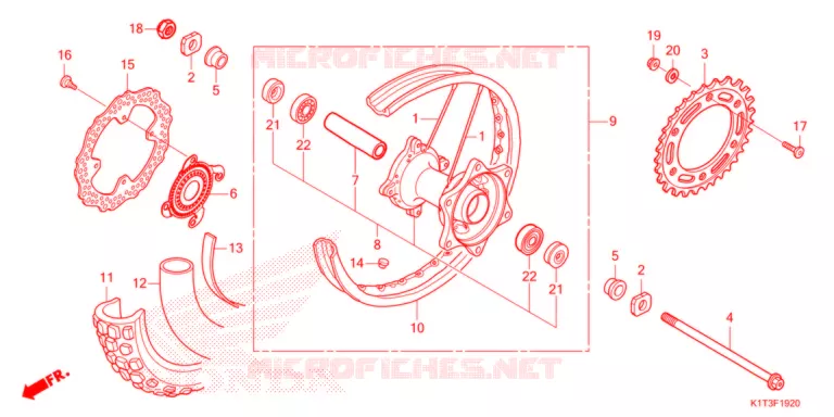 ACHTER WIEL  Honda MOTO 300 CRF 2021  CRF300LM