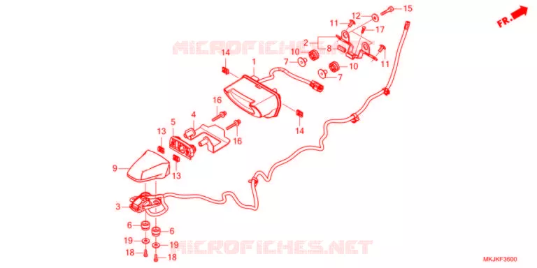 ACHTERLICHT/KENTEKEN LICHT   Honda MOTO 1000 CB 2022  CB1000RAM
