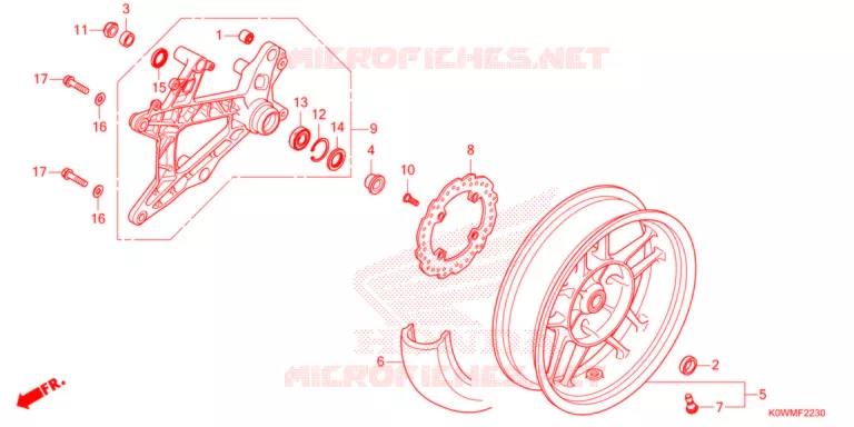 ACHTER WIEL/ZWAAI-ARM  Honda SCOOTER 150 ADV 2021  ADV150AM