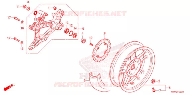 ACHTER WIEL/ZWAAI-ARM  Honda SCOOTER 150 ADV 2021  ADV150AM