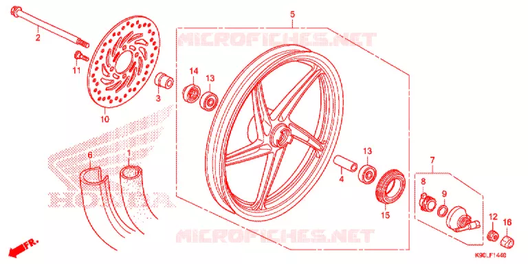 VOOR WIEL (MOULURE/FREIN A DISQUE) Honda MOTO 110 WAVE 2020  AFP110CSFL