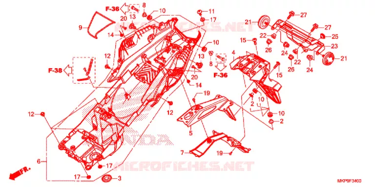 ACHTER STROOMLIJNKAP  Honda MOTO 500 CB 2021  CB500FAM