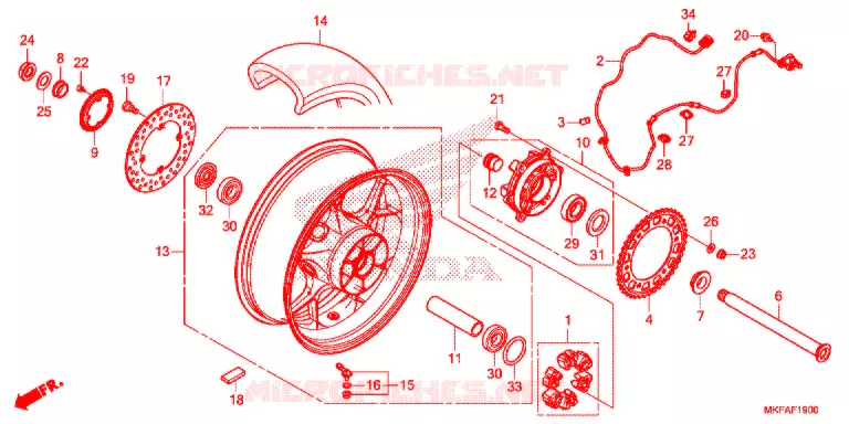 ACHTER WIEL  Honda MOTO 1000 CBR 2021  CBR1000RAM