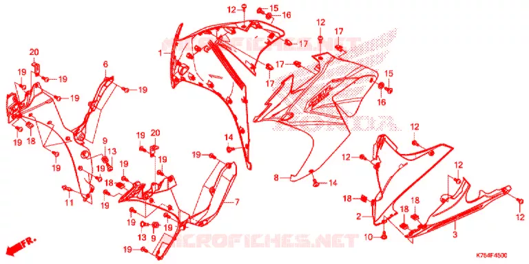 MIDDENKAP/ONDER KAP  Honda MOTO 300 CBR 2021  CBR300RAM
