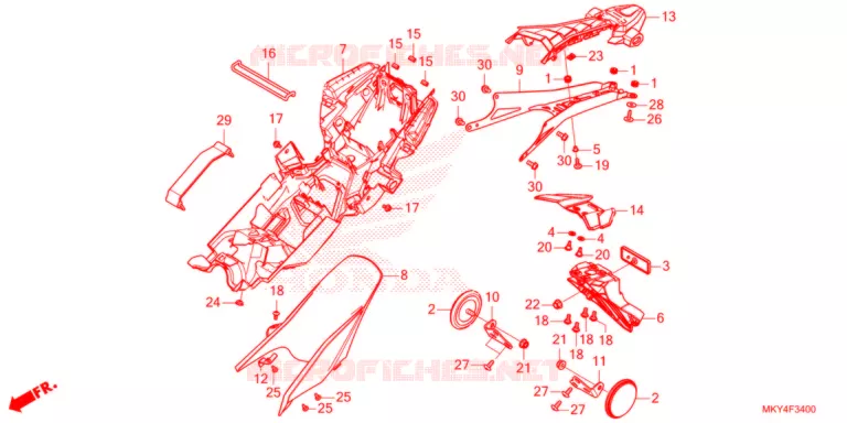 ACHTER STROOMLIJNKAP  Honda MOTO 650 CBR 2021  CBR650RAM